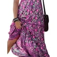 thumbnail image 4 of FASHIONWT Women Bohemian Beach Dress V Neck Printed Lace Up Long Dress, 4 of 4