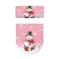thumbnail image 2 of HELLHERO Toilet Lid Cover Set Christmas Snowman and Snowflakes 2 Piece Set Fits All Toilet Shapes for Bathroom Home Comfort Stretch Toilet Seat Lid Cover Set, 2 of 8