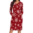 thumbnail image 1 of TIMIFIS Robe Chandail à Capuche Longue Décontractée pour Femme, Robe de Noël Laide, Robe à Capuche Légère à Manches Longues avec Poche, 1 of 6