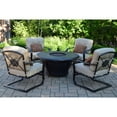 thumbnail image 1 of Oakland Living Caledonia Aluminum 5 Piece Fire Pit Chat Set with Spring Chairs and Optional Lazy Susan and Fire Beads, 1 of 10