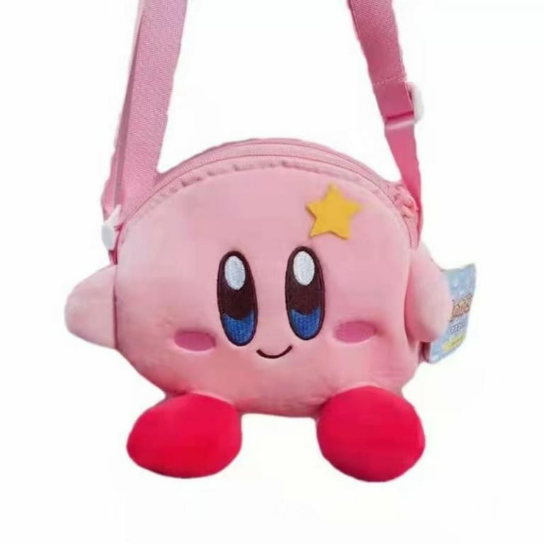 Soplay Pink Cartoon Plush Kirby Makeup Cosmetic Crossbody Bag Cute Handbag Shoulder Girls Bag Organizer, 7.1 inch, Size: One Size
