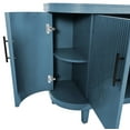 thumbnail image 6 of Modern Curved Sideboard 47.2-Inch Decorative Storage Cabinet Wooden Console Table Coffee Bar Cabinet with 4 Doors and Adjustable Interior Shelves for Living Room, Kitchen, Bedroom, Hallway (Blue), 6 of 10