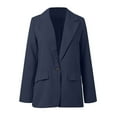 thumbnail image 3 of Casual Blazers for Women 2025 Long Sleeve Open Front Button Notch Lapel Collar Business Casual Work Office Jacket, 3 of 6