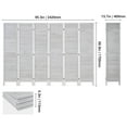 thumbnail image 4 of KFFKFF Wooden Partition Divider, 6-Panel Folding Privacy Barrier, 66.9 Inches High Indoor Slatted Wood Screen, Movable Decorative Panel, Ideal for Space Division in Homes, Offices, Restaurants, 4 of 9