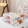 thumbnail image 5 of Manfei Kawaii Dachshund Zipper Queen Comforter Set with Fitted Sheet and 2 Pillowcases, Cartoon Wildflower Zipper Bedding Set, White, Reversible, 4 Pieces, 5 of 7
