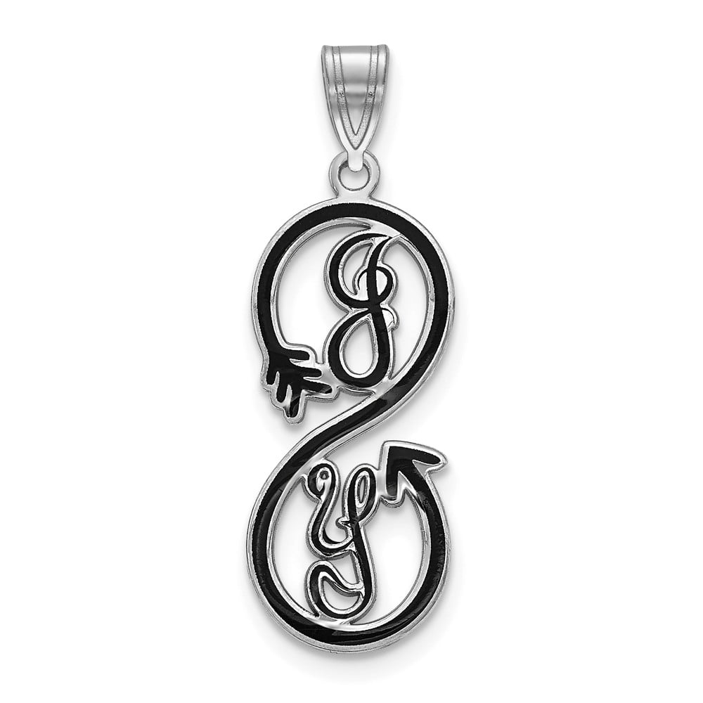 Solid 925 Sterling Silver Epoxied Small Infinity Love Knot Symbol Name Charm Pendant 