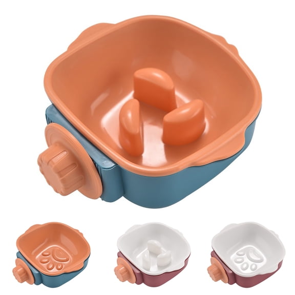 Walbest Dog Cat Bowl, Large Capacity Anti-tipping Food Grade PP Food Dispenser Hanging Bowl for Puppy Kitten - 6.1" x 5.71" x 2.36"