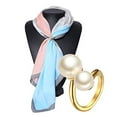 thumbnail image 5 of Double Simulated Pearl Wrap Ring: Gold Plated Stainless Steel Large Statement Ring for Women, 5 of 6