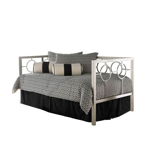 Astoria Complete Metal Daybed with Link Spring Support Frame and PopUp Trundle Bed, Champagne