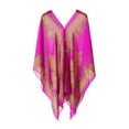 thumbnail image 6 of Joernso Women Summer Beach Bikini Cover Up Loose Chiffon Blouse Shawl Scarf with Buttons, 6 of 6