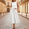 thumbnail image 2 of CHUMUD Skirt Sets for Women 2 Piece Outfits Summer Matching Set Sleeveless Tank Top Drawstring A-Line Maxi Skirts Casual, 2 of 8