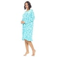 thumbnail image 3 of Casual Nights Women's Printed Long Sleeve Nightgown - Aqua, 3 of 3