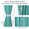 Lewondr 2pc Silver Curtain Tiebacks, Vintage Butterfly Resin