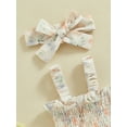 thumbnail image 6 of Biekopu Newborn Girl Outfit, Sleeveless Pleated Bunny Shamrock Print Romper with Hairband Summer Clothes, 6 of 9
