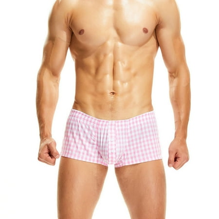 

Panties Clearance Men Casual Plaid Boxer Briefs Breathable Low Waist Narrow Side Pants Underwear Pants Red Xl