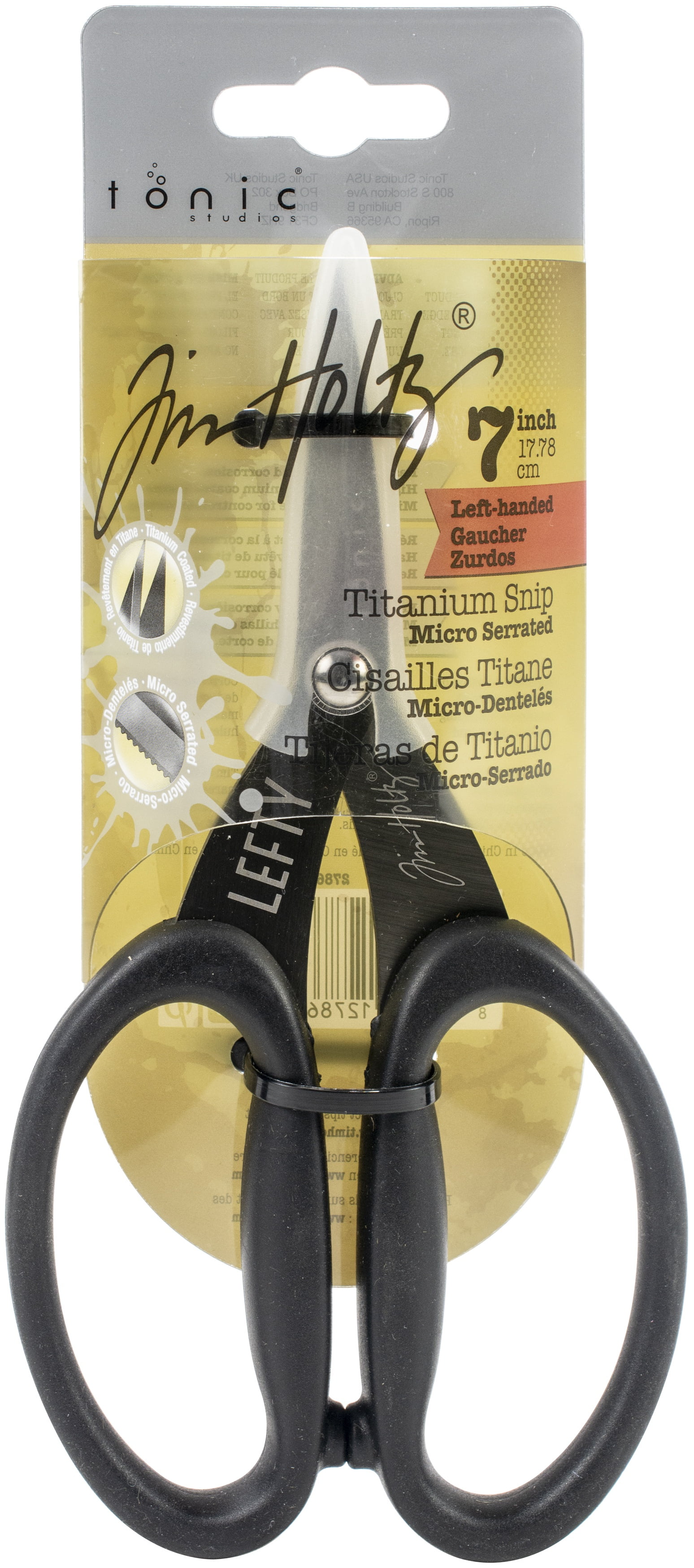 Tim Holtz Non-Stick Titanium Micro Serrated Scissors 7'-Left-Handed