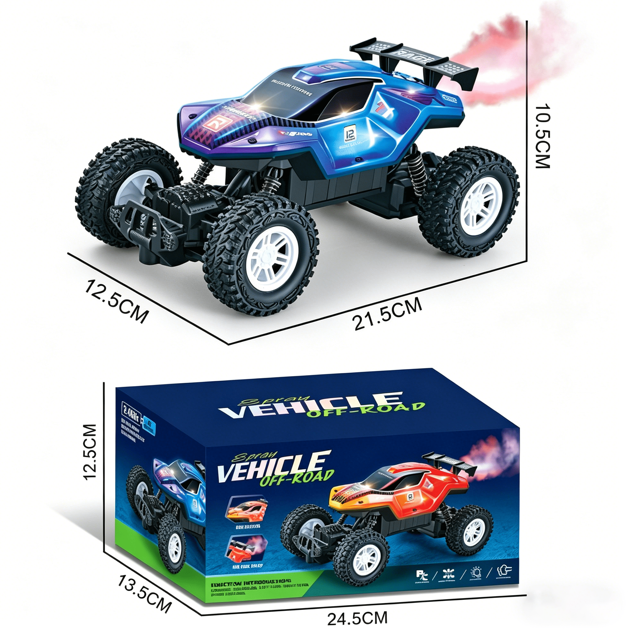 ZOGYMOZ Monster Truck Rc Cars, 2.4 GHz All-Terrain Remote Control Car, 20KM/H Off-Road Vehicle with 2 Battery