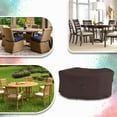 thumbnail image 6 of COVERS&ALL Round Dining Table Set Cover, Made of 18 Oz Waterproof & UV-Resistant Cover Tuff Fabric, Suitable for Indoors/Outdoors (95”, Coffee), 6 of 6