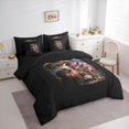 thumbnail image 2 of Manfei Safari Bald Eagle 7-Piece Twin Bedding,Patriotic Usa Flag Bedding Comforter Set,Brown Black,Black Reversible, 2 of 7