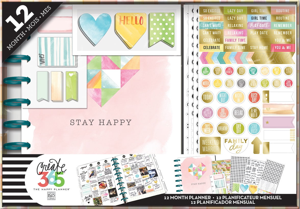 Create 365 Planner Box Kit-Stay Happy - Walmart.com