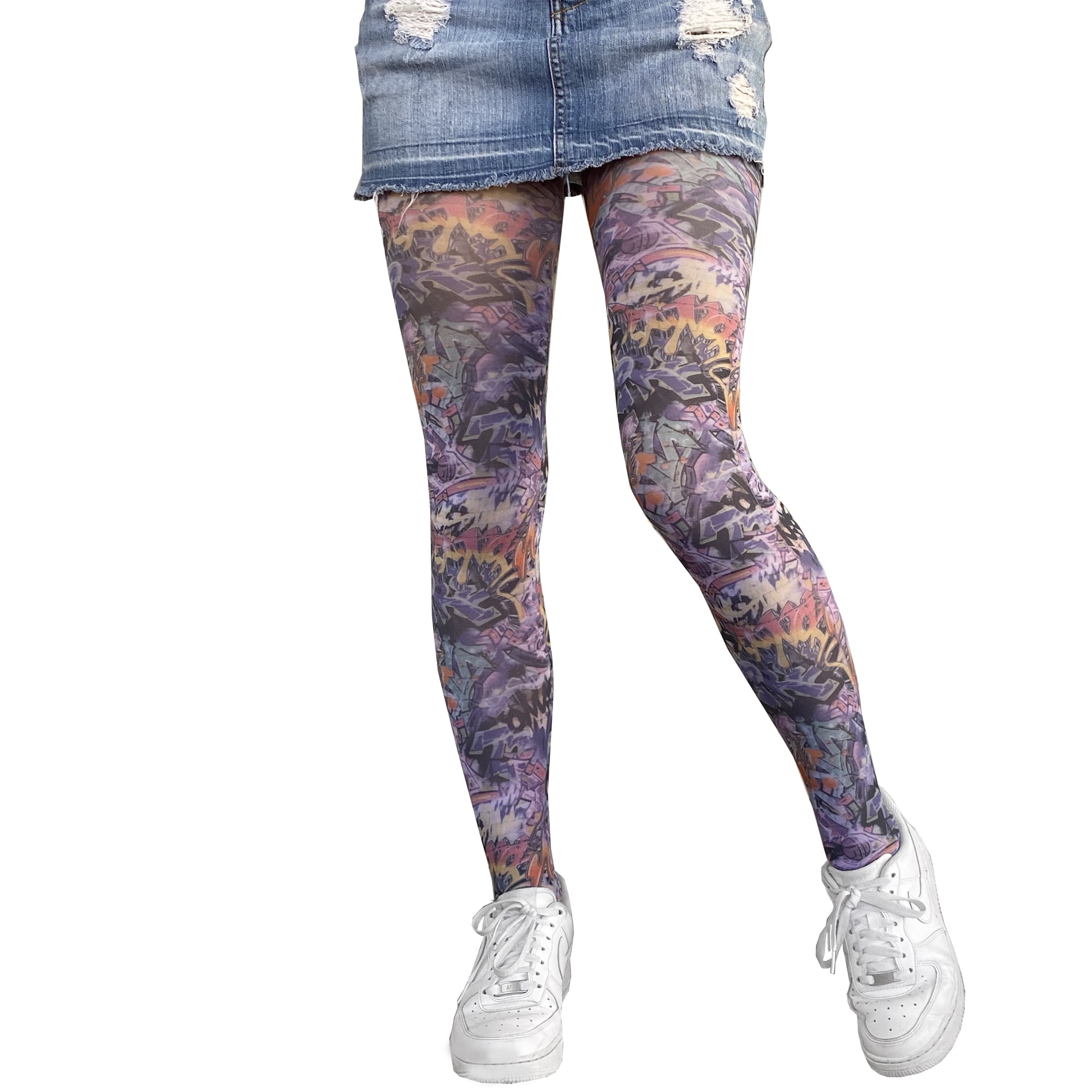 Street Art Patterned Tights for Women 