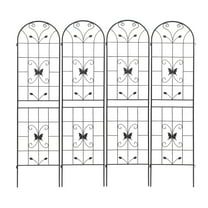 CQSXDA 4 Pack Large Garden Trellis 86.7"H x 19.7" W Heavy Duty Rustproof Black Iron Plant Trellis for Potted Plant Support Metal Climbing Rose Trellis Vine Vegetable Cucumber