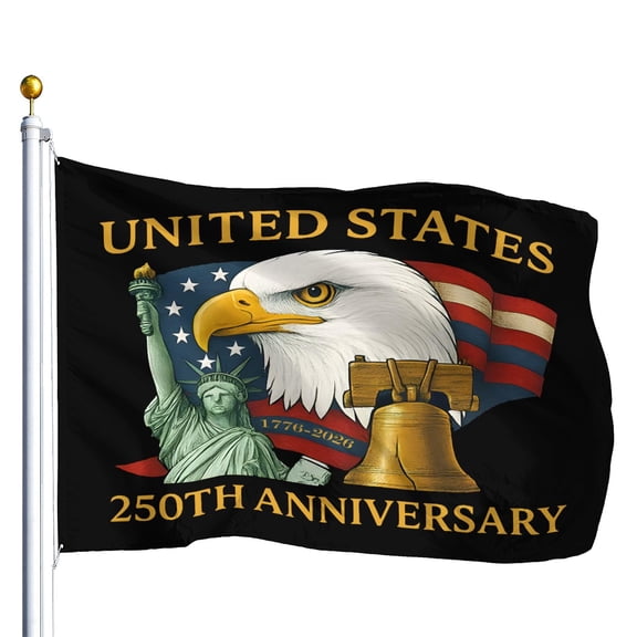 250 Years America Flag, 3x5 FT US 250th Anniversary Flags 1776-2026 Merchandise Banner, 250 Anniversary USA Flag with Grommets, Outdoor Patriotic Yard Décor