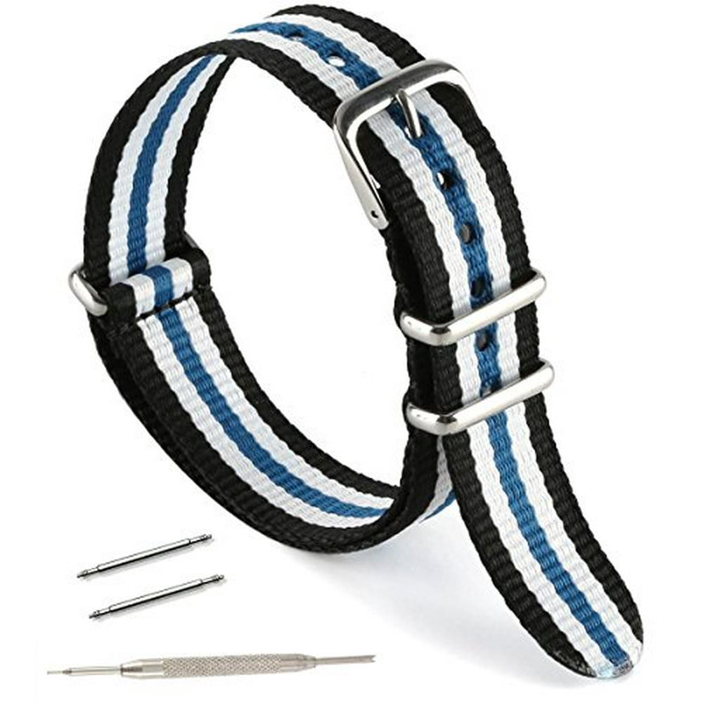 United Watchbands Watch Band, Nylon strap Ballistic Nylon Steel