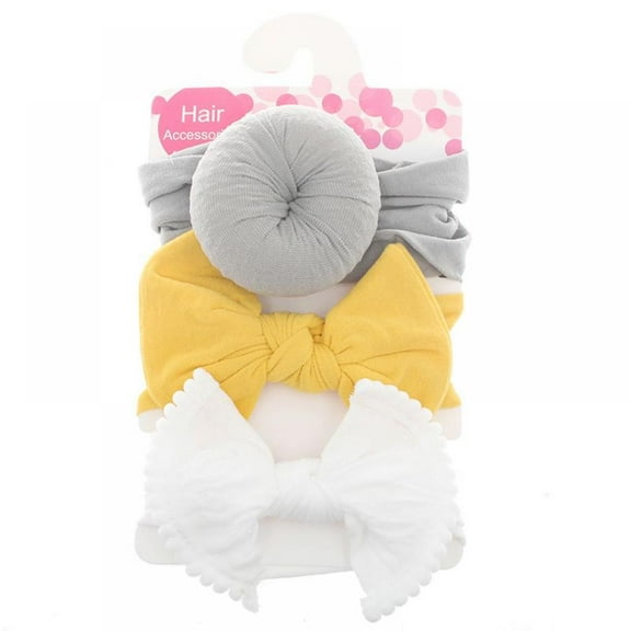 3PCS Baby Headbands Hairbands Hair Bow Elastics for Baby Girls Newborn Infant Toddlers Kids