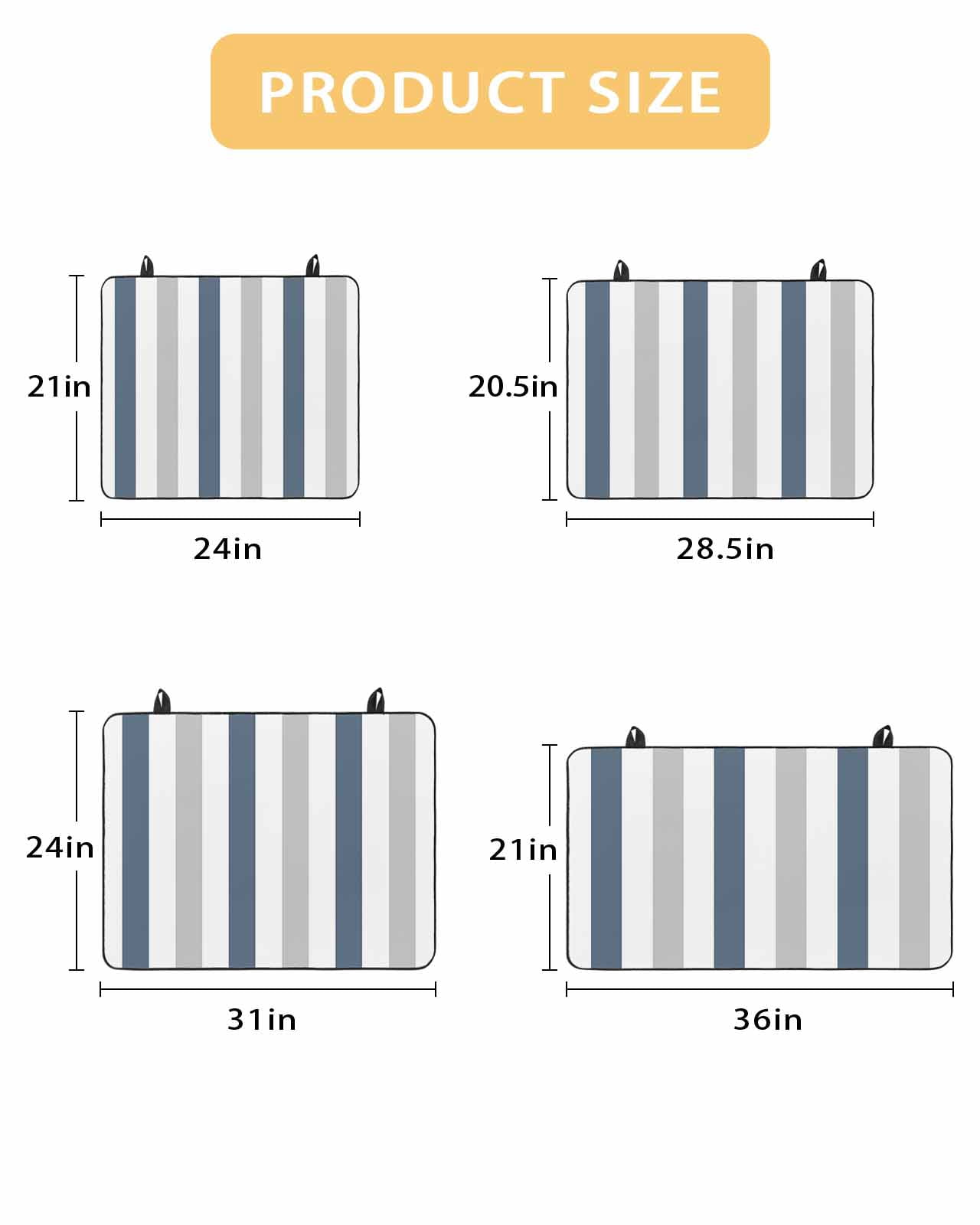 nqOlkjepod Large Induction Cooktop Protector Mat 36"x21", Blue Gray Striped Stove Top Covers for Electric Stove, Farmhouse Stripe Art Decorative Stove Burner Cover Mats, Glass Top Stove Cover