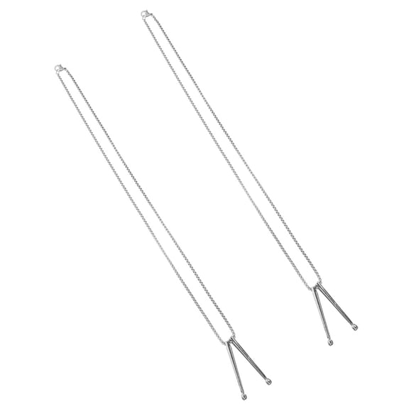 ETEREAUTY 2-Pack Drumstick Pendant Necklaces Metal Music Instrument Charms Stylish Accessories for Music