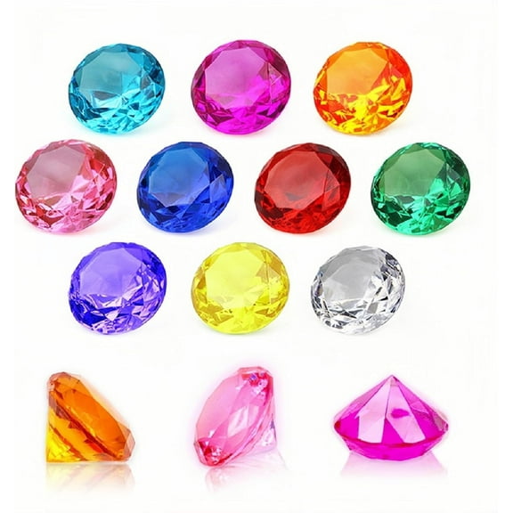 NLR [20pcs 1.58in] Big Size Kids Diamond Toy, Acrylic Gem Set, Pirate Treasure Hunt Toy | Easter Egg Filler | Diving Gems | Swimming Pool Party Favors, Gift for Birthday/Christmas/Easter Prizes