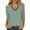 Green#9527, variant on CONZONE Womens Summer T-Shirts 3/4 Sleeve T Shirts for Women Casual V Neck Striped Lightweight Tees Soft Cozy Dailywear