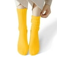 thumbnail image 6 of COUVER Women's Cotton Stretch Crew Length Slouch Socks Gold 2 Pairs Size 9-11 (Womens), 6 of 7