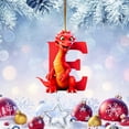 thumbnail image 2 of Red Dragon Baby with Monogram Letter "E" Christmas Ornament - Personalized Acrylic Hanging Pendant for Fantasy Themed Holiday Tree Decor,E, 2 of 4