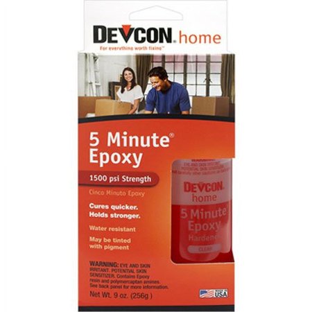 1PK Devcon 20945 5 Minute Fast Drying Epoxy, Box of Two 4.25-Ounce Tubes
