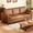 Orange, variant on 86" Faux Leather Sofa, Mid Century Modern Deep Seat Couch, Leather Couch with Upholstered Cushion&Removable Cover, 3 Seat Sofa for Living Room, Office, Black