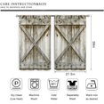 thumbnail image 5 of Rustic Farmhouse Kitchen Window Curtains Over Sink Rod Pocket 27.5W x 39L Inch Wooden Barn Door Curtains Country Western Wood Cafe Curtains Retro Grey Farm Village Short Small Drape 2 Panels, 5 of 5