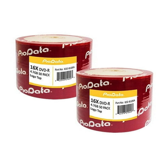 PioData BD-R 16X 4.7 GB Branded Logo Disc Blank Media - 100 Discs Shrink Wrap 832-810SA