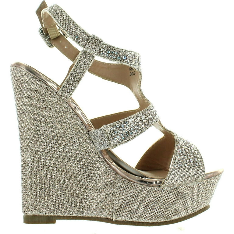 Anne Marie Womens KENDRA1 Open Toe High Heel Wedge Platform Sandal