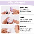 thumbnail image 4 of 3 Gram Sample Containers with Lids, 100 Count Tiny Sample Jars, Empty Lip Balm Containers, Mini Cosmetic Containers with Lids, Makeup Travel Containers with Labels, Mini Disposable Spatulas, 4 of 8