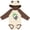 Natural & Brown w Ears, variant on Inktastic Retro Skull Boys or Girls Long Sleeve Baby Bodysuit