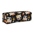 thumbnail image 1 of Easygdp Cat Skulls and Flowers para Estuche de Lápices de Cuero, Estuche de Papelería de Cuero, Estuche de Gran Capacidad con Cremallera, 1 of 7
