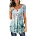 thumbnail image 1 of DPTALR T-shirt à Manches Courtes à Imprimé Floral à Col en V pour Femmes, 1 of 6