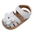 thumbnail image 3 of Zanarzt Soft Sole Sandals Baby Boys Girls Summer Sandals Closed Toe Soft Rubber Sole Outdoor Shoes for Toddler First Walkers White,US 4.5, 3 of 5