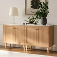 thumbnail image 3 of EYYTHUNG Storage Cabinet Set, Sideboard Buffet Cabinet with Faux Marble Top & Adjustable Shelves, Modern Accent Cabinet Natural Oak, 3 of 8