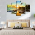 thumbnail image 3 of TISHIRON 5PCS Framed Canvas Wall Art Set,60"x40" Island Sunset Beach Canvas Art Decor, 3 of 7