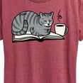 thumbnail image 3 of Instant Message - Cat On Book - Women's Short Sleeve Graphic T-Shirt, 3 of 6