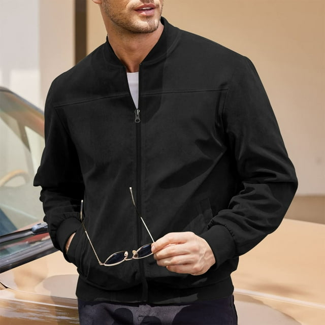 Ceisia Veste de Baseball Zippée Décontractée d'Hiver pour Homme Mode Cardigan à Manches Longues Cadeau Manteau