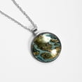 thumbnail image 4 of Map section Stunning Glass Circular Pendant Necklace - Women's Necklaces, 4 of 5